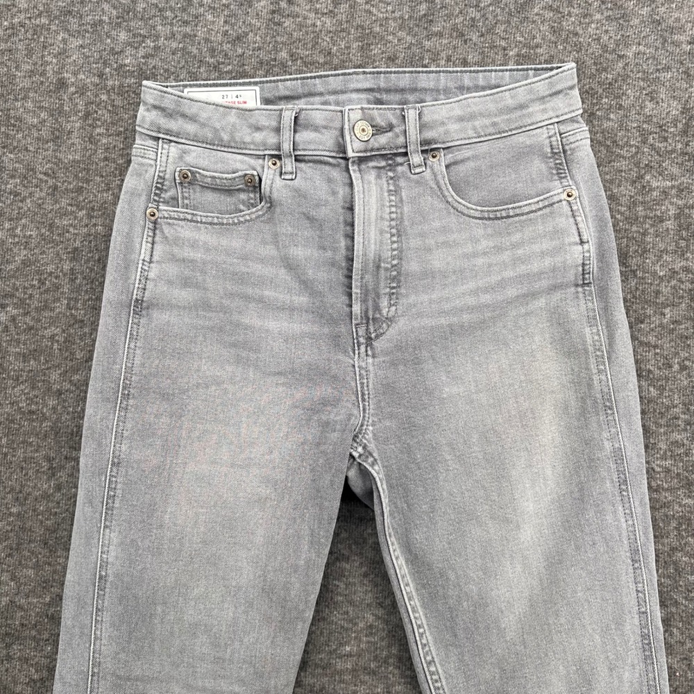 Gap Womens Vintage Slim Sky High Jeans Gray Raw Hem Size 27 4 Short Stretch - Picture 3 of 14